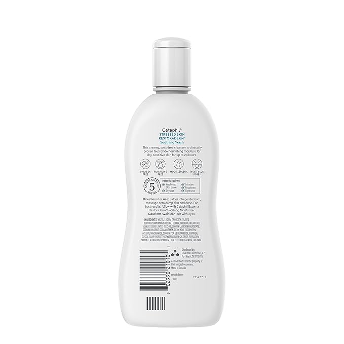 RESTORADERM Soothing Wash 10 floz Pack of 3 Soothes Dry Stressed Skin Hypoallergenic Soap &amp Paraben Free National Eczema Association Endorsed Dermatologist Recommended