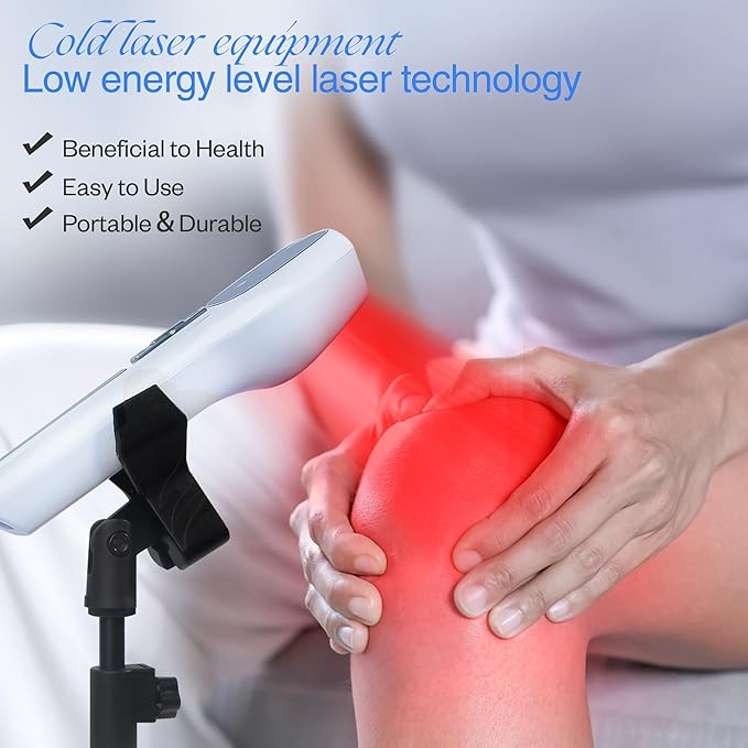 Cold Laser Therapy Device with LED Display Infrared Light Therapy for Body (4x808nm +14X650nm) Red Light Therapy for Pain Relief Joint and Muscles for Humans/Pet 8.6×2.1 Inch