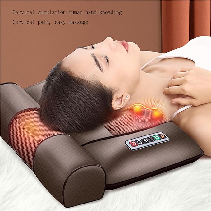 Full Body Massage Mat with Heat 10 Vibrating Nodes &amp Adjustable Pillows - Neck &amp Back Massager for Muscle Relaxation
