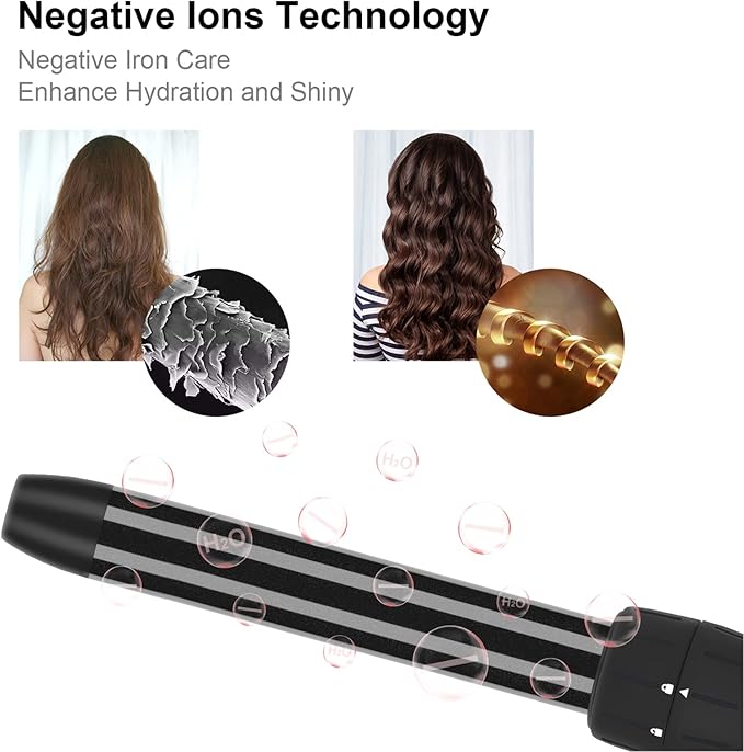 Curling IronPARWIN PRO BEAUTY 7 in 1 Curling Wand Set with 7 Interchangeable Barrels and Heat Protective Glove Auto Shut Off Dual Voltage
