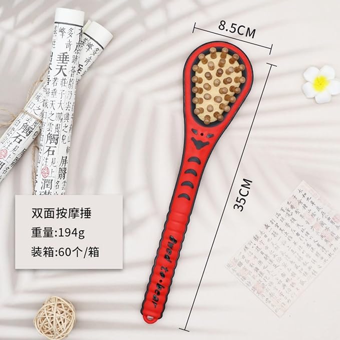 手持式多功能圆头敲打按摩锤 Manual Body Massage Hammer 经络按摩棒 Leg Arms Back Calves Roller Massage Roller Stick 捶子拍打肩颈背部神器 HomeOffice Body Electric Massagers