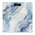 White Blue Marble Digital Bathroom Scale for Body Weight with High Precision Digital Weighing Scale with BMI Clear LCD Display and Step-On Measures Weight Up to 180kg