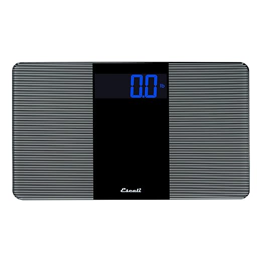 Escali Extra Wide Digital Bathroom Scale for Body Weight with Wide Platform for Natural Stance and Stability High Capacity of 400 lb Batteries Included