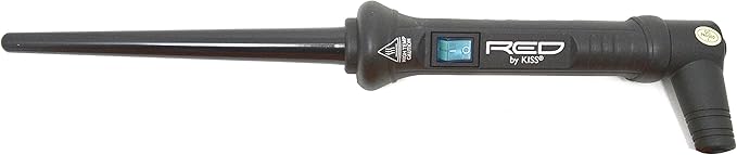 RED Pro Tapered Curling Wand 3/4 to 3/8 – Ceramic Tourmaline Barrel for Tight Spiral Curls Defined Ringlets &amp Long-Lasting Styles