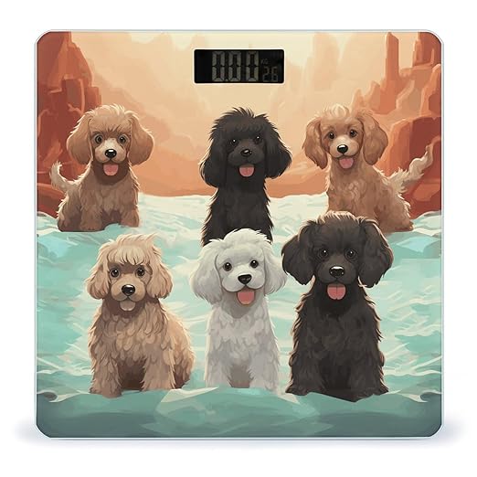 Poodles Dogs Weight Scale for Body Weight Digital Bathroom Scale High Capacity Accurate Digital Weighing Scales and Easy-to-Read on Backlit LCD Display Scales