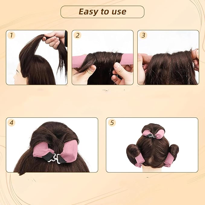Overnight Heatless Hair CurlerVersatile Curling Tool for All Hair Types - Pink