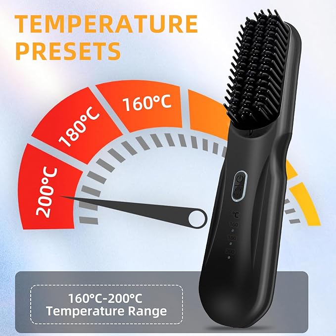 Cordless Straightener Brush Pro - 45W Fast Charge Portable Frizz-Free Styling for TravelEffortless Beach WavesFrizz-Free Shine &amp Salon Texture Ideal for All Hair Types