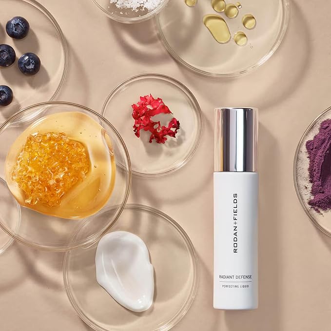 Rodan and Fields Radiant Defense Perfecting Liquid SPF 30 - Shell | 50 mL | 4-in-1 Makeup &amp Skin Care Beauty Solution | Sunscreen | Face Moisturizer | Light Skincare Foundation | Sunscreen for Fac