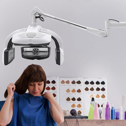1500W Wall Mounted Hairdressing Dryer Orbiting Rotating Hair Processor with Timer Temperature Adjustable 30°C-80°C/86°F-176 ℉ for Perming Beauty Salon Spa Home Professional