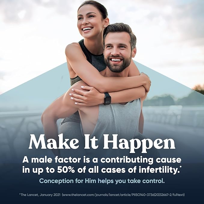 Eu Natural Conception for Him - Male Fertility Supplements with Ashwagandha Folate &amp Zinc - Sperm Count Motility &amp Strength Support - Fertility Support for Men 60 Vegetarian Capsules