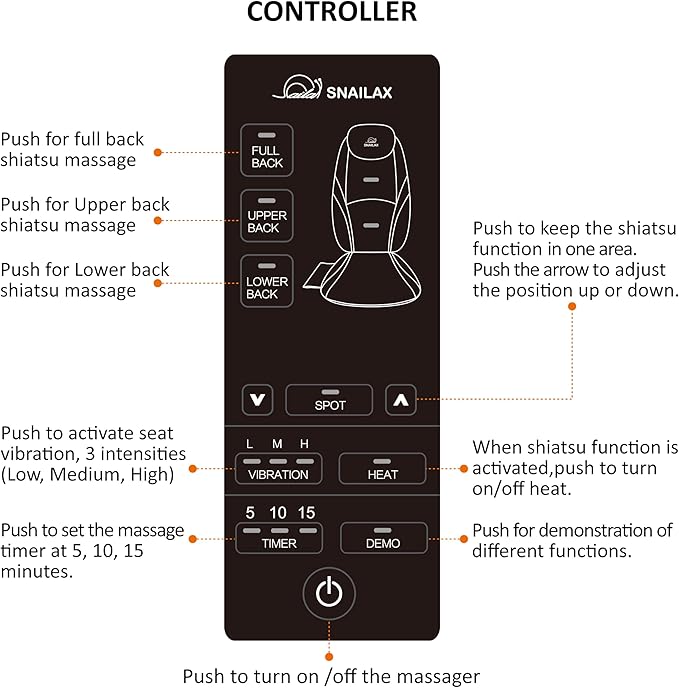 Snailax Neck and Back Massager with Heat Massage Chair Pad Back Massager for Pain Relief Deep Tissue Chair Massage Pad with 10 Deep Kneading Nodes for Office Home Gifts for DadMom
