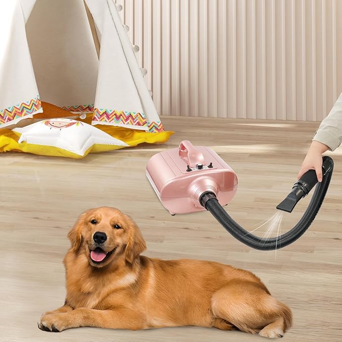 Pet Grooming Hair Dryer 3600W Dual Motor Dog Dryer Blower with Adjustable Speed &amp Temperature High Velocity Pet Hair Dryer for Large &amp Small Dogs Includes Nozzles &amp Flexible Hose
