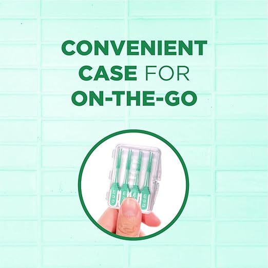 GUM Soft-Picks Comfort Flex Mint Dental Picks for Teeth Cleaning Health Disposable Interdental Brushes with Convenient Carry Case Dentist Recommended 80 Count (Pack of 4) 320 Total