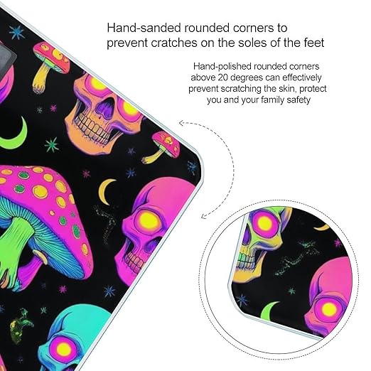 Automatic Switch Digital Bathroom Weighing Scale Smart Scale for Body Weight Trippy Moon Skulls Mushrooms