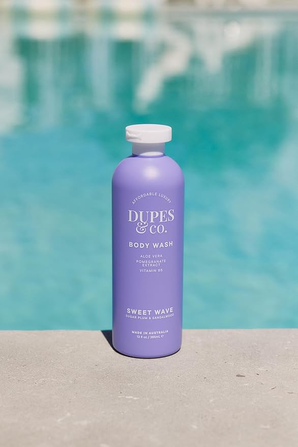 Dupes &amp Co. Sweet Wave Body Wash – 13 fl oz – Nourishing Aloe Vera Pomegranate Extract &amp Vitamin B5 – Cleanses &amp Hydrates – Made in Australia