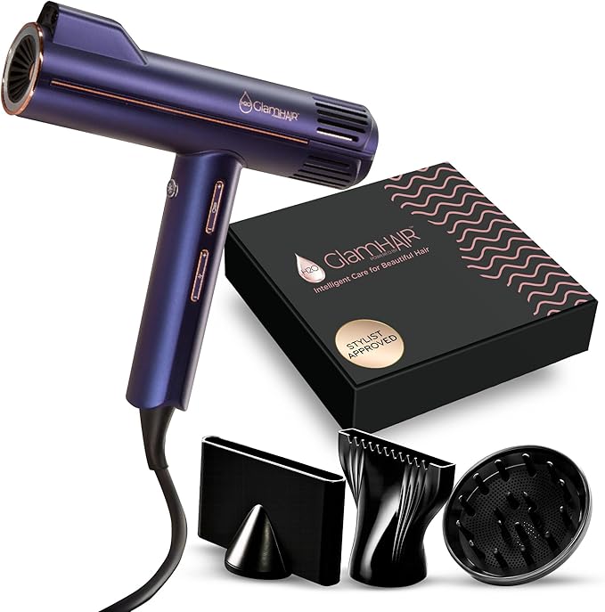H2O Steam Styler Ultimate Steam Hair Straightener &amp Curler Salon Results Frizz Control Shine &amp Hydration Infrared Heat &amp Ion Therapy for All Hair Types (Glam-Hair AI Hairdryer)