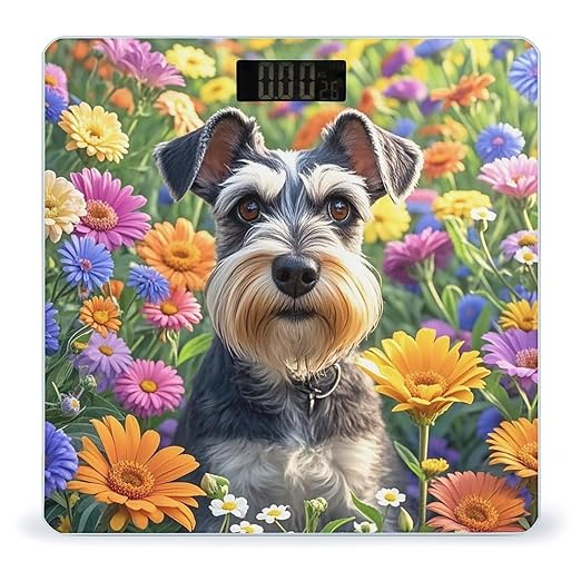 Schnauzer Scale for Body Weight Highly Accurate Digital Bathroom Body Scale Digital Bathroom Scales for People Anti-Slip Large LCD Display Smart Scales