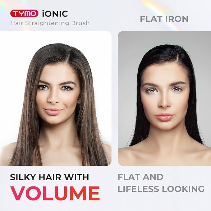 TYMO Ionic Hair Straightener Brush + TYMO 2.0 Flat Iron Hair Straightener