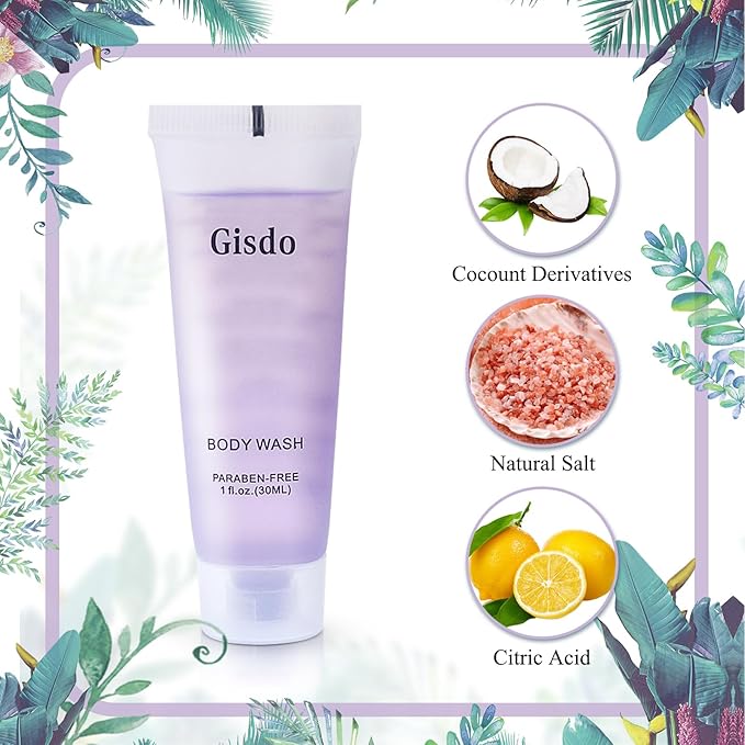 Travel Size Body Wash Bulk (1 fl oz 200 Pack) Refreshing Hotel Body Wash Mini and Small Size Guest Hotel Toiletries in Bulk