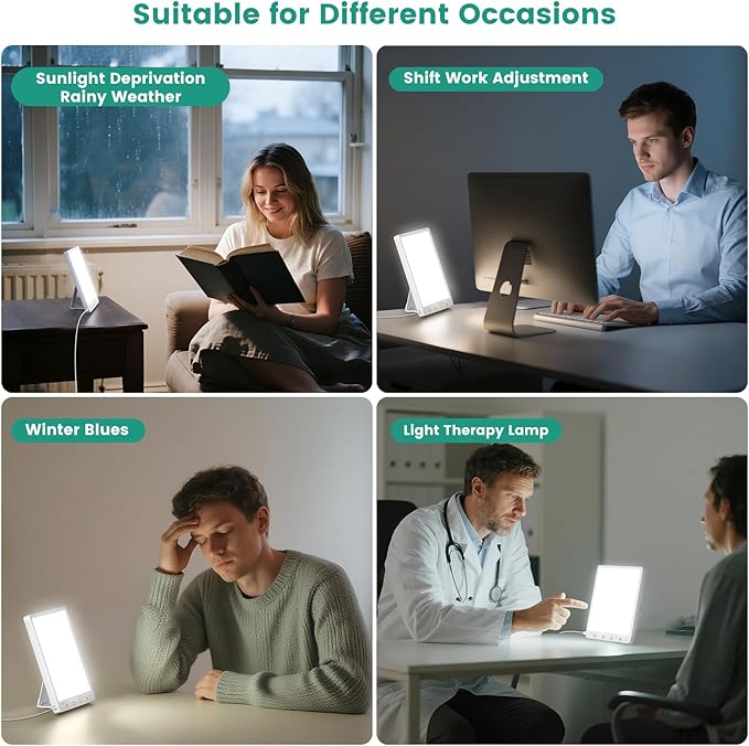 Light Therapy Lamp - 10000 Lux Therapy Light 3 Color Temperature &amp Wall Mount with Memory Function Touch Control Portable Therapy Lamp with Adjustable Brightness for Home &amp Office.