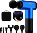 Accro Muscle Massage Gun Deep Tissue. Massage Gun with 6 Attachments. Hand Held Gun Massager for Athletes Muscle Recovery Therapy or Relaxation. Color: Blue. (Comes with Bag)