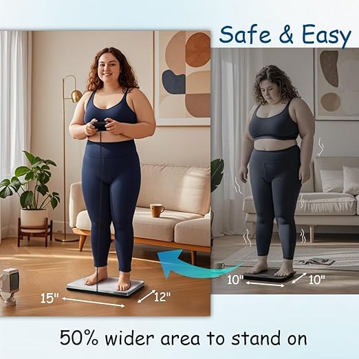 Urby Extra Wide Scale for Body Weight Talla Extra Balanzas para Pesar Personas Plus Size Scale with Easy to Read External Display. Gift for Seniors Plus Size Person. 300kg/660lb Capacity.