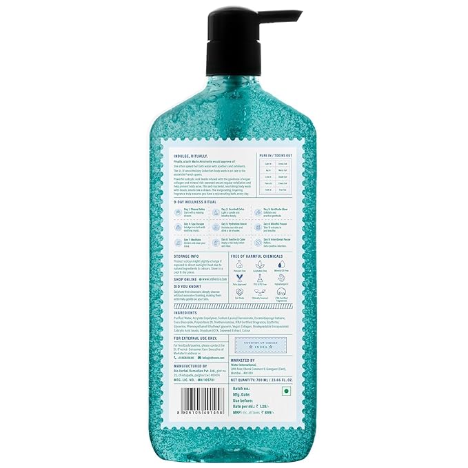 ST. D'VENCE Refreshing Ocean Drop Salicylic Acid Body Wash Shower Gel For Women &amp Men with Seaweed Extract &amp Vegan Collagen | Paraben &amp Sls Free | Body Wash For Summer - 700 ml