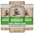 Dr. Squatch Natural Men’s Deodorant – Aluminum Free Natural Deodorant Men with Charcoal &amp Postbiotics for 72-Hour Odor Protection – Cool Fresh Aloe 2.65oz Stick (3-Pack)