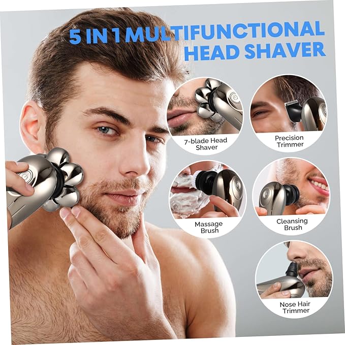 Electric Shaver for Men Blade Rechargeable Trimmer Face Razor Nose Hair Trimmer Hair Removal Machine Men Razor Beard Clippers for Travel