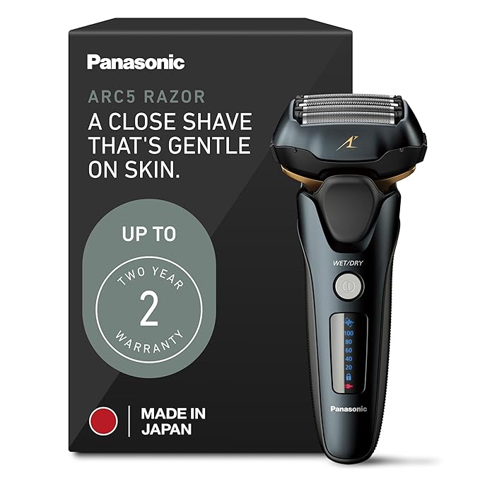 Panasonic ARC5 Electric Razor for Men with Pop-Up Trimmer Wet/Dry 5-Blade Shaver Men's Electric Razors for Shaving Face with Intelligent Shave Sensor and 16D Pivoting Head ES-LV67-K (Black)