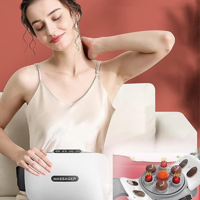 BianStone Stomach Massager Electric Abdominal Kneader with 5 Modes and 3 Levels of Intensity 2000 MAh Long Battery Life Relief of Abdominal Back Neck and Leg Pains