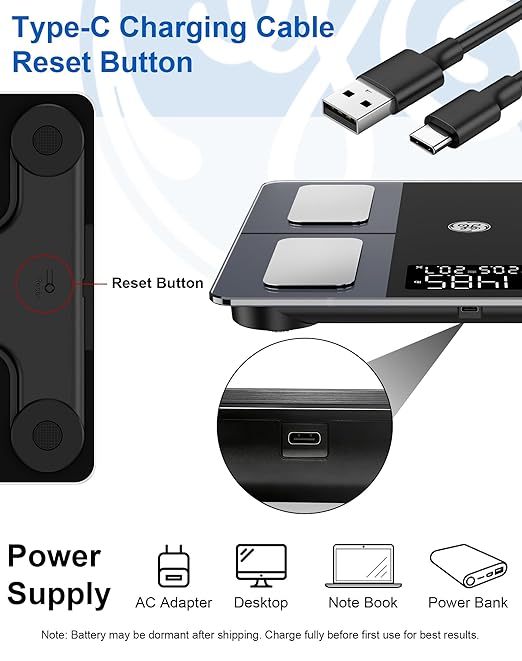 GE Smart Scale for Body Weight and Fat Digital Bathroom Scales BMI Body Fat - Bluetooth 13 Body Composition Monitor for Muscle Mass People with App Accurate 400lb Weighing Rechargeable