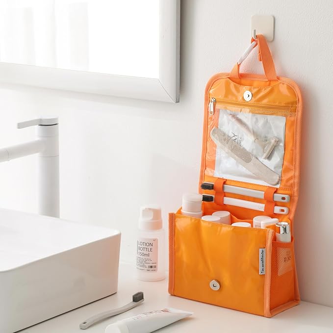 Double-Layer Travel Storage Bag &amp Travel Toiletry Bag for Women with Hanging Hook