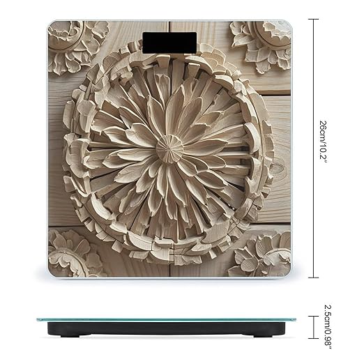 Wood Carving Texture Scale for Body Weight Smart Scales Digital Bathroom Scale High Precision Weighing Scales with Large Display Weighing Machine for People