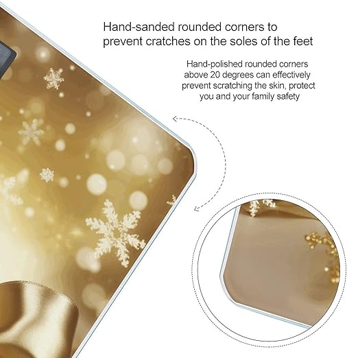 Gold Silk Christmas Weight ScaleClear LED Display Bathroom Digital Weighing ScaleTempered Glass Digital Bathroom Scale for Body Weight Capacity Up to 400 Lbs