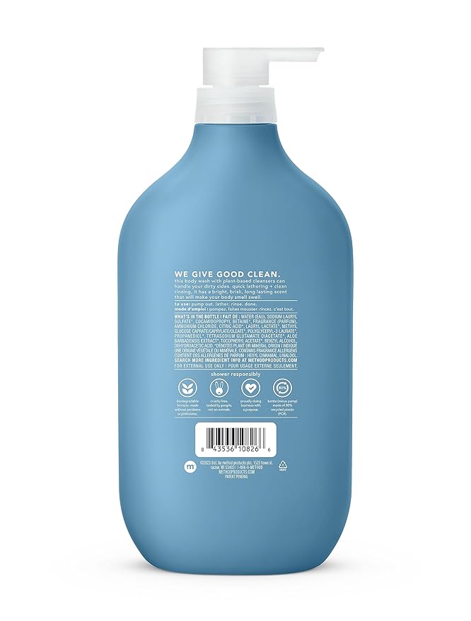 Method Men Body Wash Glacier + Granite Paraben and Phthalate Free 28 FL Oz (Pack of 1) &amp Body Wash Simply Nourish Paraben and Phthalate Free 28 oz (Pack of 1)
