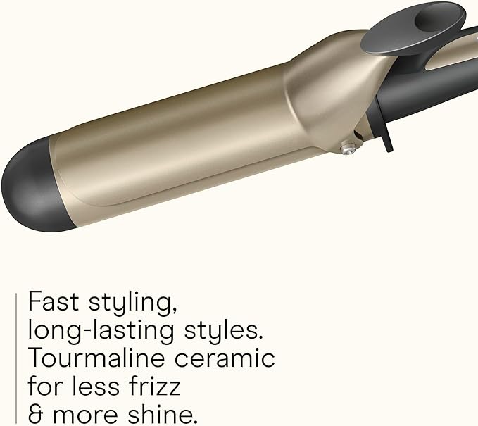 INFINITIPRO BY CONAIR Tourmaline Ceramic 1 ¾ -Inch Curling Iron 1 ¾ -Inch Barrel Produces Voluminous Curls Hair Curler for Use on Medium and Long Hair Dark Gray