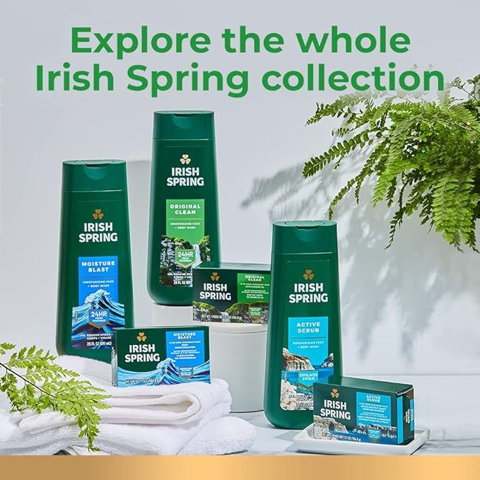 Irish Spring Men's Body Wash Shower Gel Aloe Mist 20 Oz 4 Pack