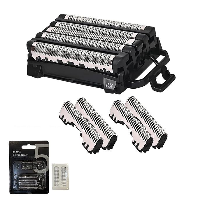 WES9032P Shaver Replacement Blades &amp Foil Compatible with Panasonic arc5 Shavers | Complete Replacement Kit for Models ES-LV9N ES-LV95 ES-LV65 ES-XLV9C(1 Foil+2 Cutters) (Arc5(1Foil+4Cutters))