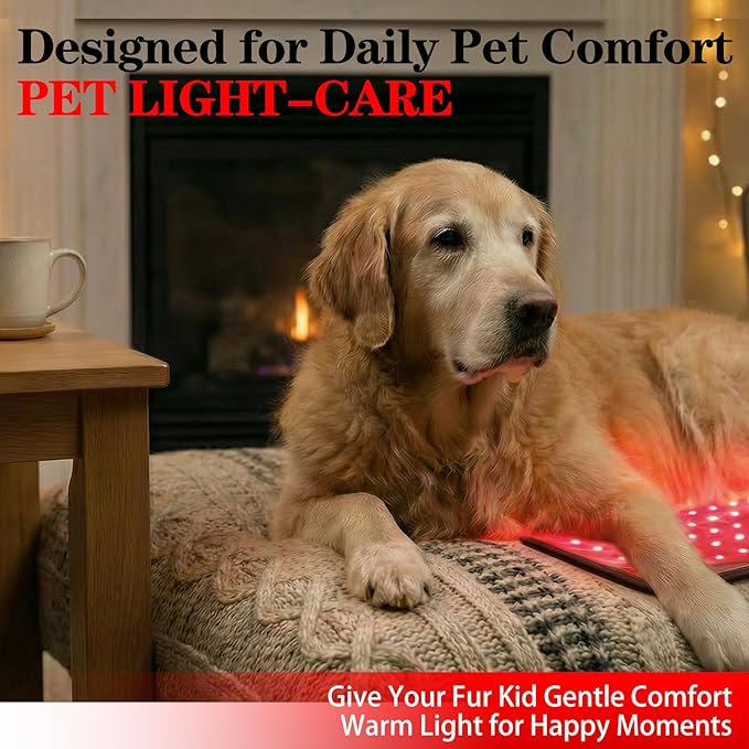 Red Infrared Light Therapy Pad for Pets126-LED 660nm850nmWearable Infrared Device for Stiff Joints &amp Back Comfort Flexible Wrap Straps (2 Pcs)