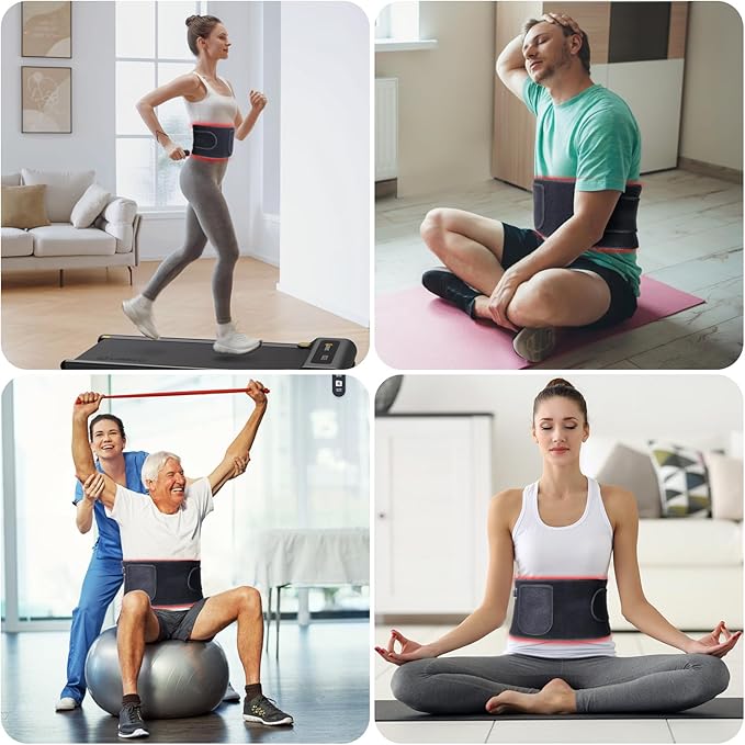 Red Light Belt Near Infrared Light Belt for Legs Back Waist Shoulders Neck 660nm and 850nm Red Light Wrap with Timing Settings 5 Light Modes (Black)