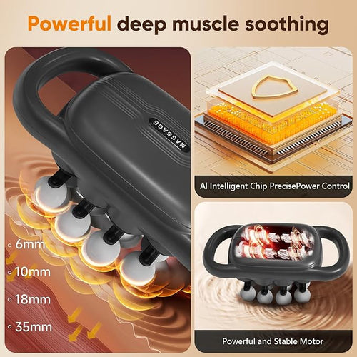 16 Head Massage Gun Handheld Electric Interchangeable MassageDeep Tissue Relief with 9 ModesQuiet Percussion Massager for Neck/Back/Leg Pain Muscle Massager for Athletes Office Workers