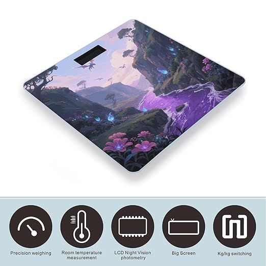 Mysterious Valley Weight Scale Large Digital Bathroom Scales with Bright LED Display Non Slip Digital Scale and Step On Fashion Weighing Machine for Body
