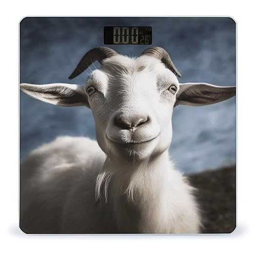 Goat Bathroom Scale Large LCD Backlight Display Digital Scale Rounded Corners Body Scales Automatic Power On/Off Bathroom Scales for Home Bedrooms