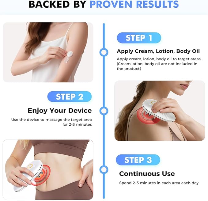 Longzhuo 3 in 1 Body Sculpting Machine Portable Massager Electric Body Sculptor 2 Modes 4 Functions Skin Tightening Cupping Therapy &amp Red Light for Belly Waist Arms Legs and Face