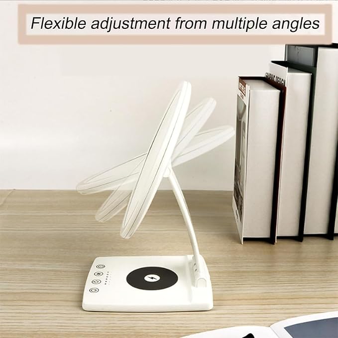 LED Happy Mood LampsLight Therapy Sun Lamp with Wireless Charging Stepless Dimming and 6-Speed Timing2700-5000K Color Temperature for Christmas New Year Birthday Gift
