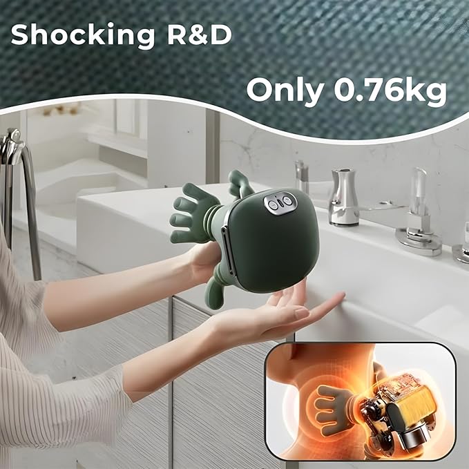 Amposei Neck Massager Neck Massager with Heat Shiatsu Neck and Back Massager with 4D Kneading 2026 Upgrade Shoulder Massager Real Hand Massagers for Muscles (Green)