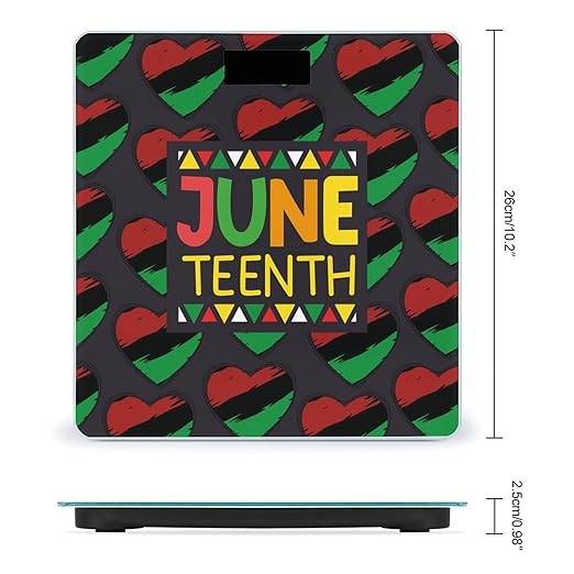 Juneteenth Smart Square Scale with Digital Display for Bathroom Scale
