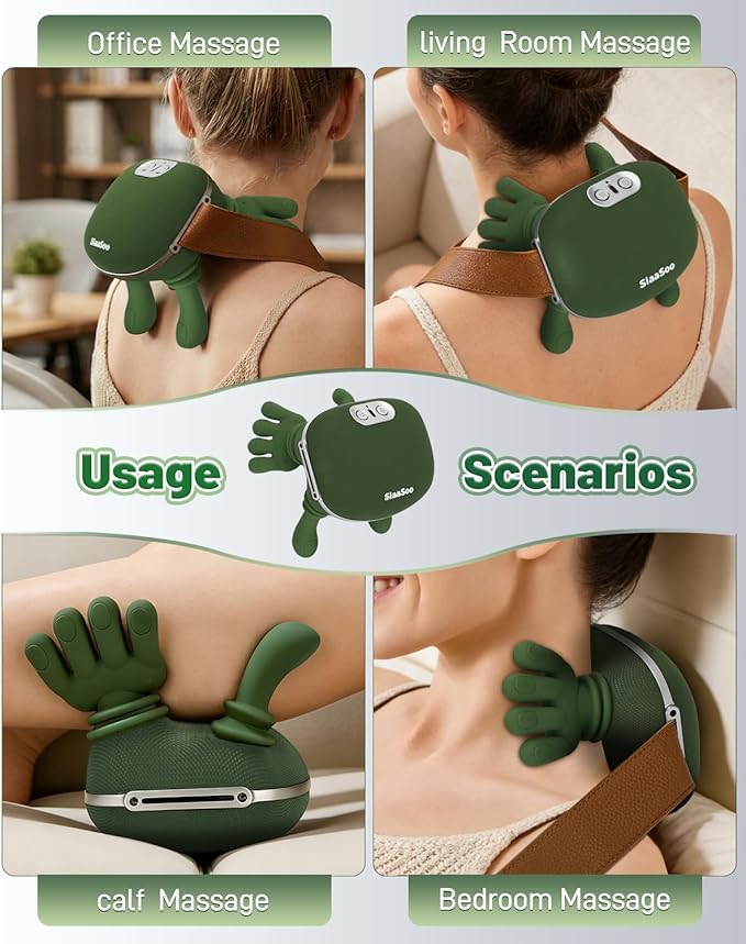 Siaasoo Neck Massager(Genuine OEM) Bionic Heated Massager (Patent Pending) Electric Deep Tissue 3D Kneading Massage Portable neck massage N7 Master Hand Series for Deep Tissue Pain Relief in Neck.