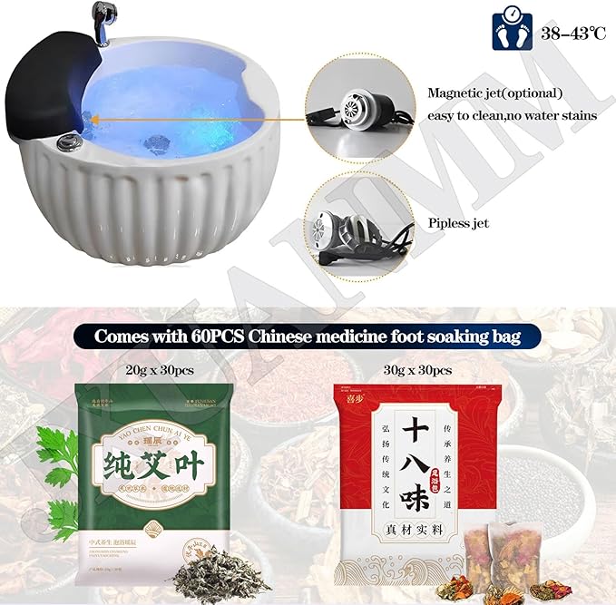 Acrylic Footbath Foot Soak Tub Acrylic Pedicure Sink with Heat and Massage Pedicure Bowl Salon Massage Equipment Home Foot Bath Special for Hotel Foot Bath Club for Foot Soaking F
